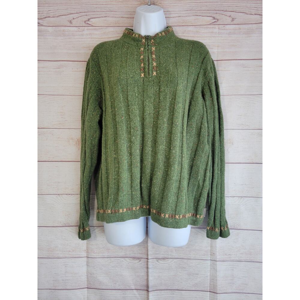 Vtg Woolrich Sweater Womens XLarge Pullover Half Zip Wool Blend Cottagecore